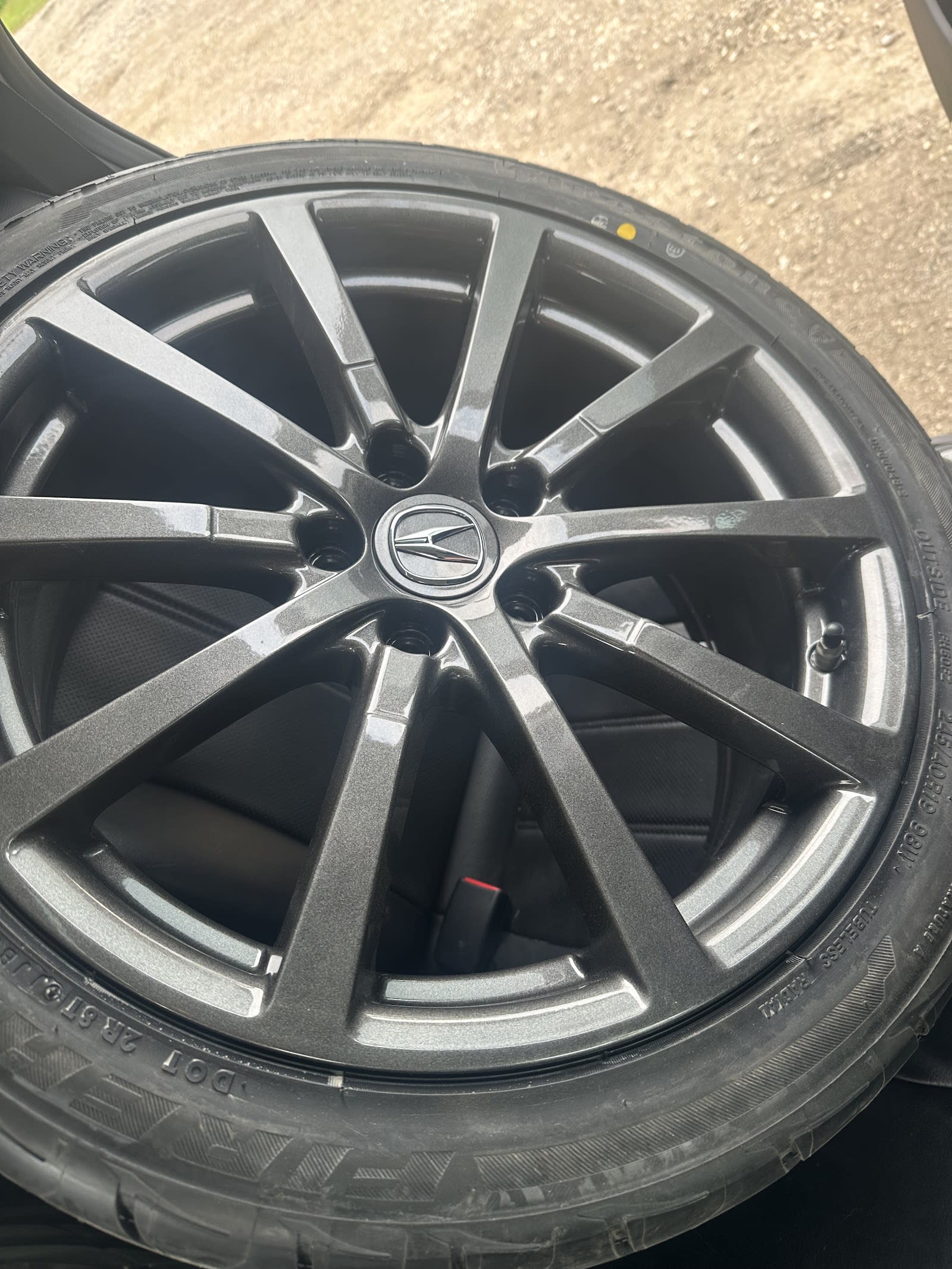 Set of refinished wheels ready for pickup at Winnipeg Wheel Works
