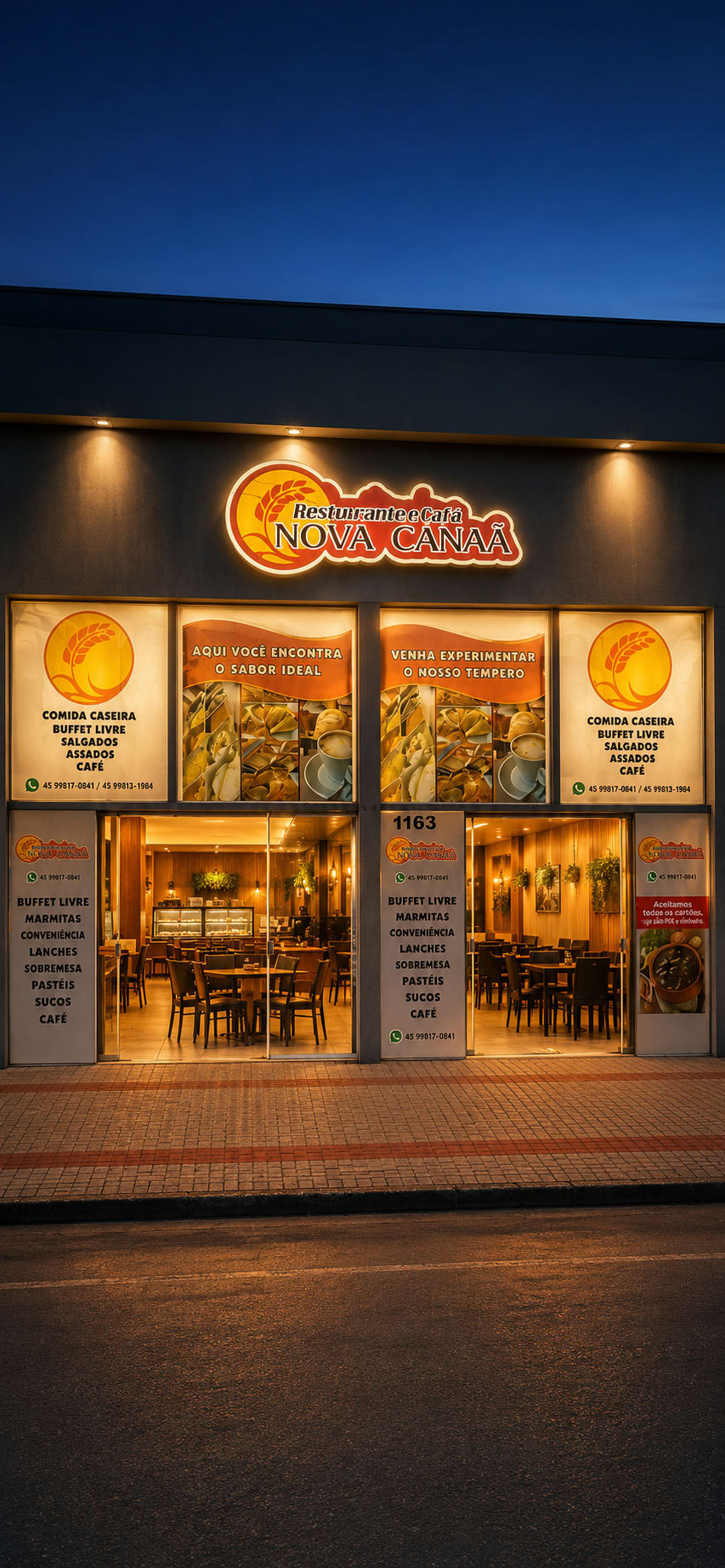 Pratos frescos servidos no Nova Canaã, Centro de Guarapuava