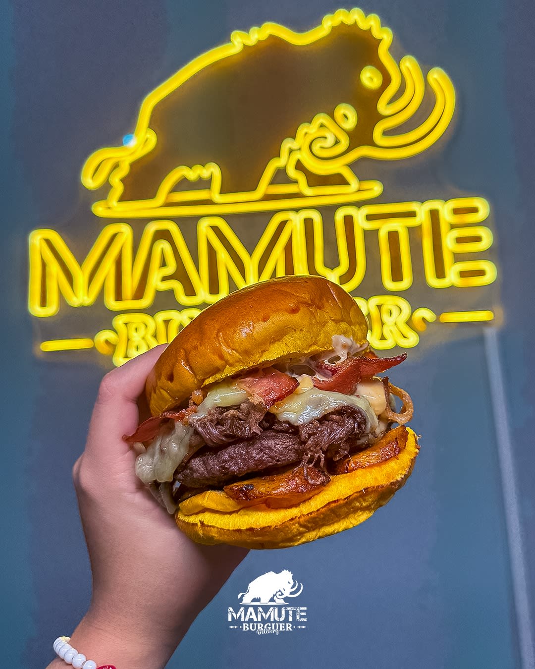 Lanche do Mamute Burguer com batatas fritas, Campo Grande