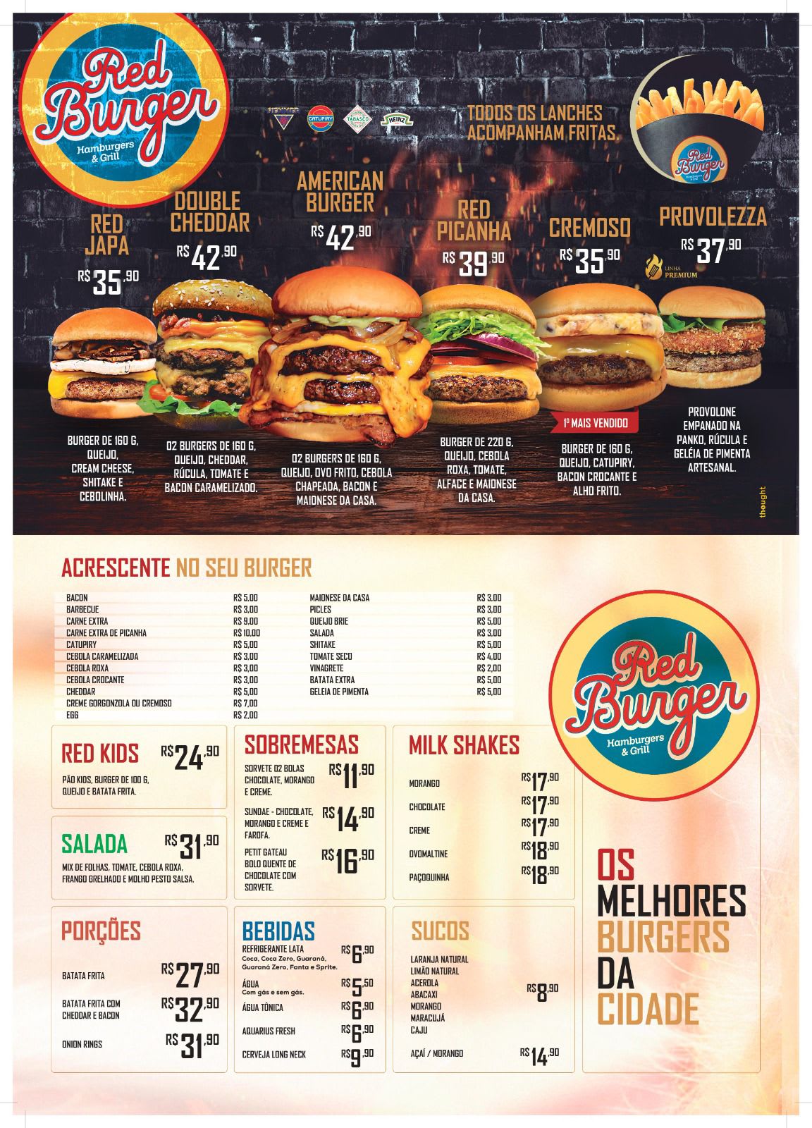 Detalhes do preparo dos hambúrgueres no Red Burger Jaú