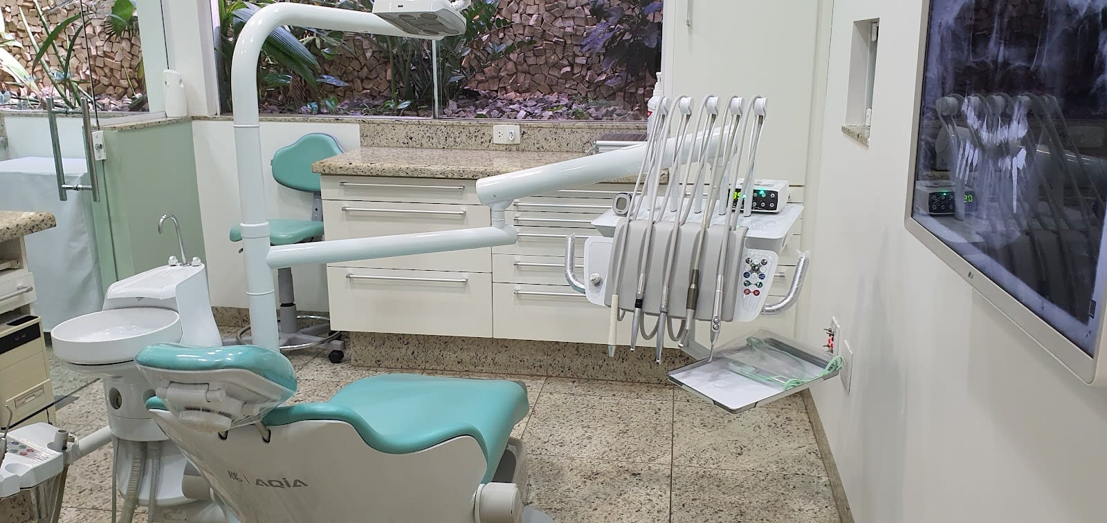Sala de espera da clínica Sorrindo Odontologia em Jaú, SP
