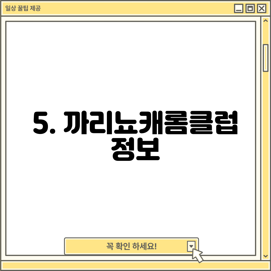 5. 까리뇨캐롬클럽 정보
