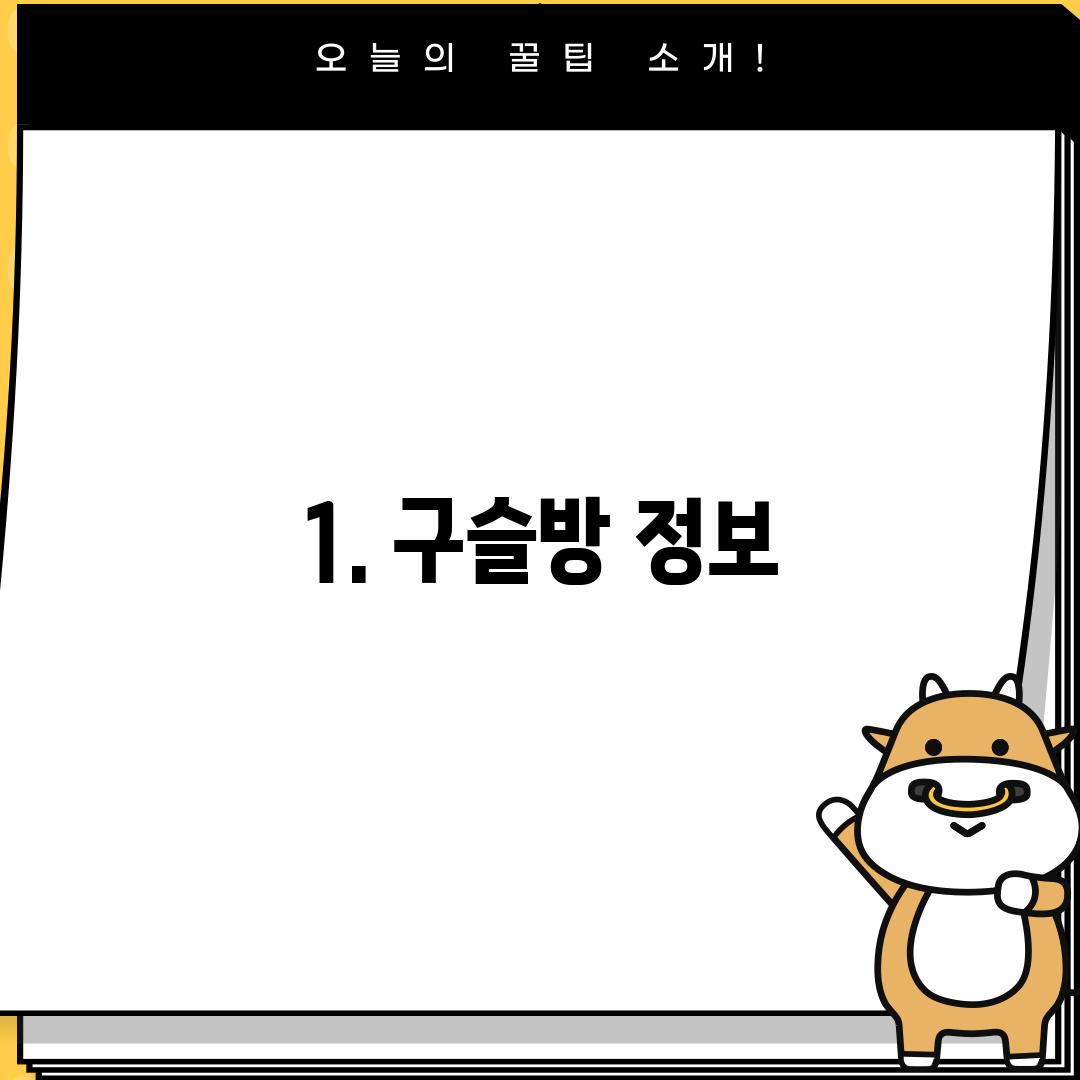 1. 구슬방 정보