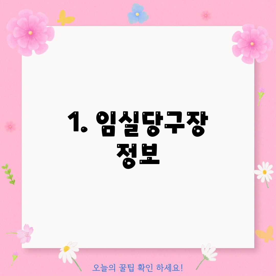 1. 임실당구장 정보