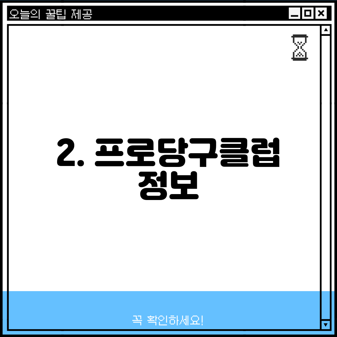 2. 프로당구클럽 정보