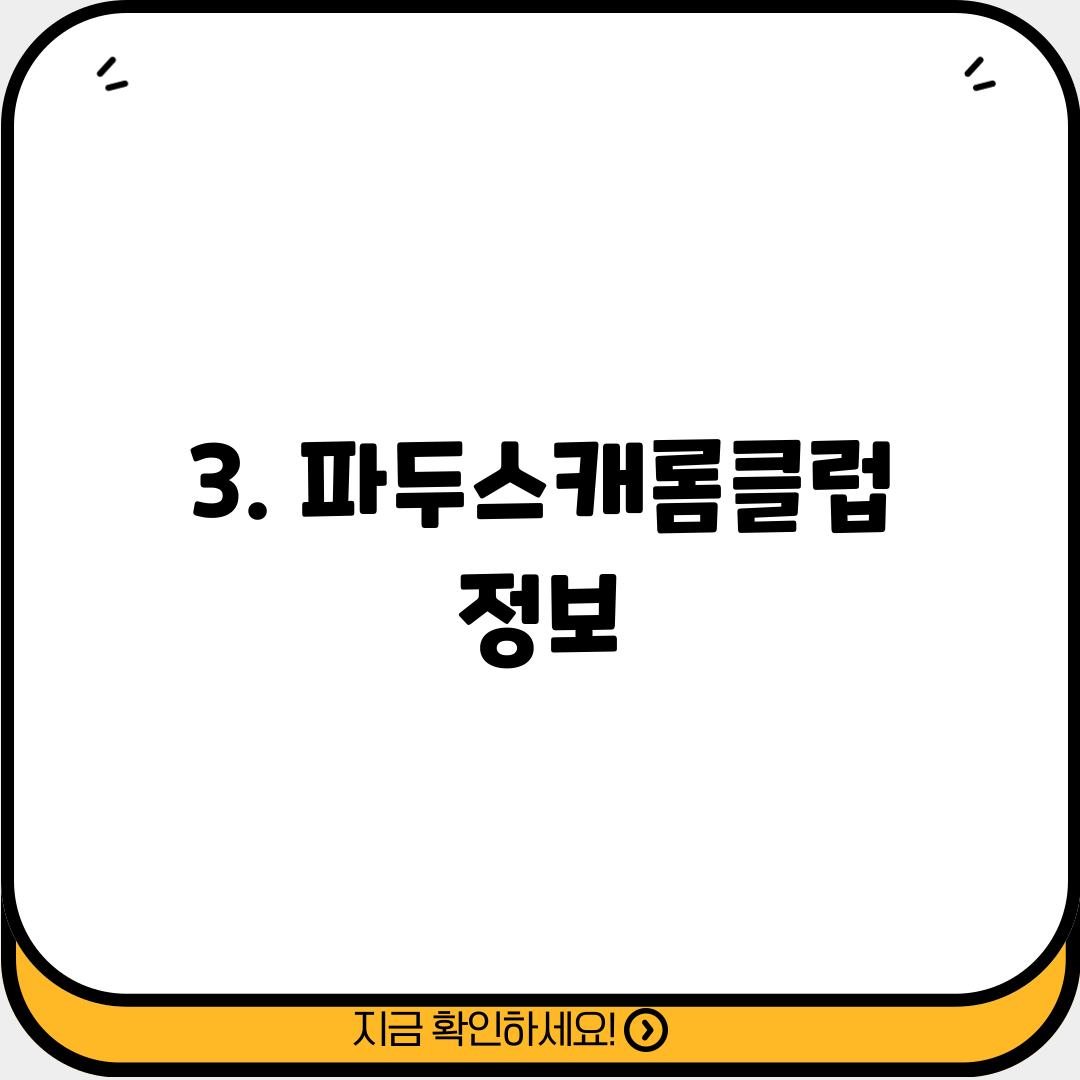 3. 파두스캐롬클럽 정보