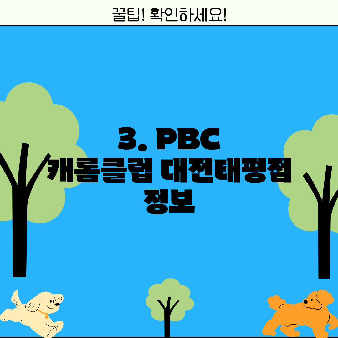 3. PBC 캐롬클럽 대전태평점 정보