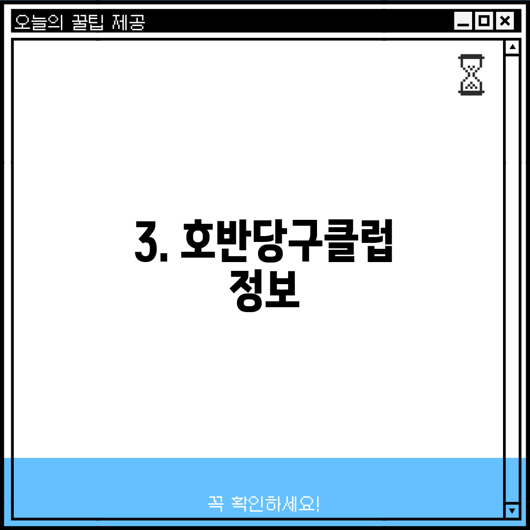 3. 호반당구클럽 정보