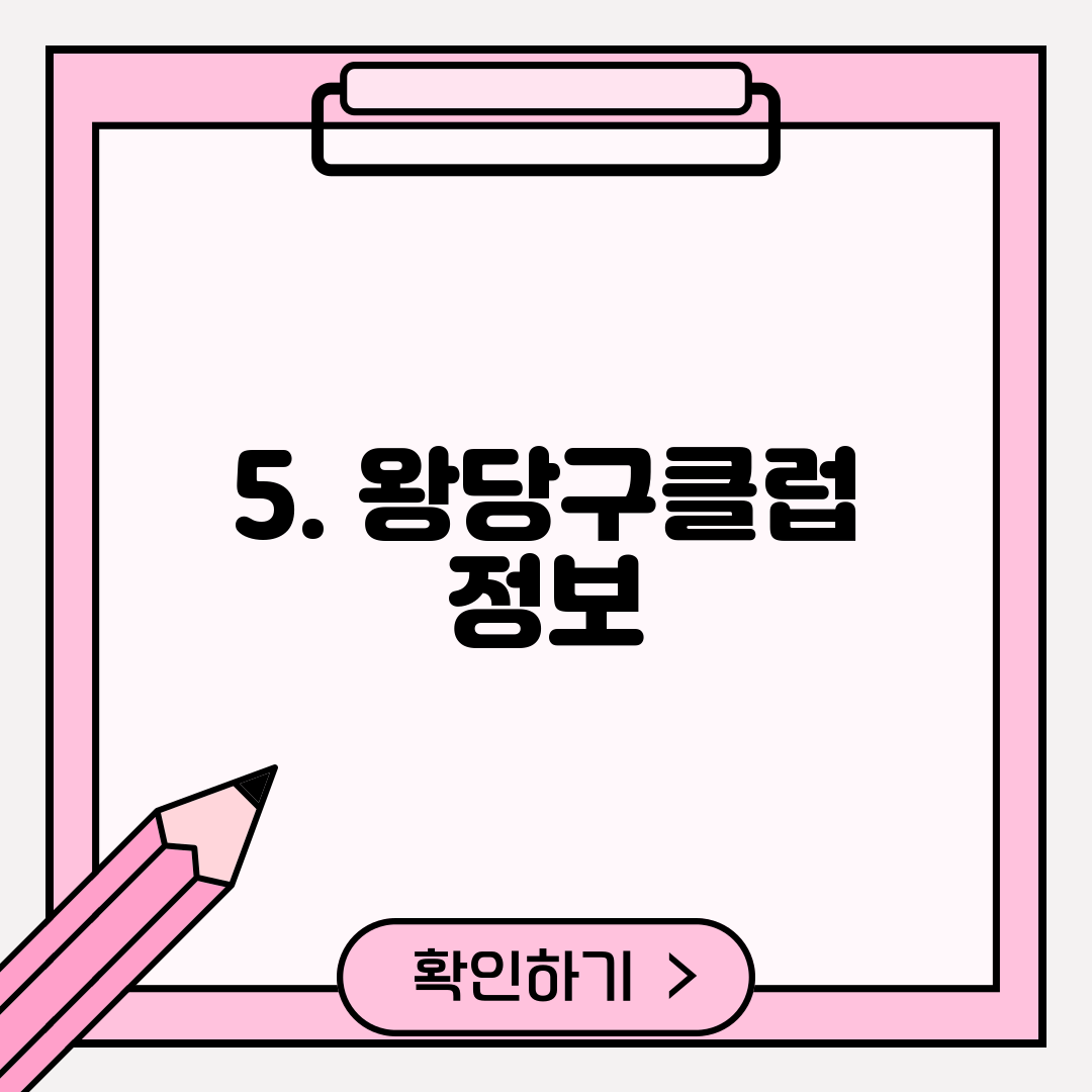 5. 왕당구클럽 정보