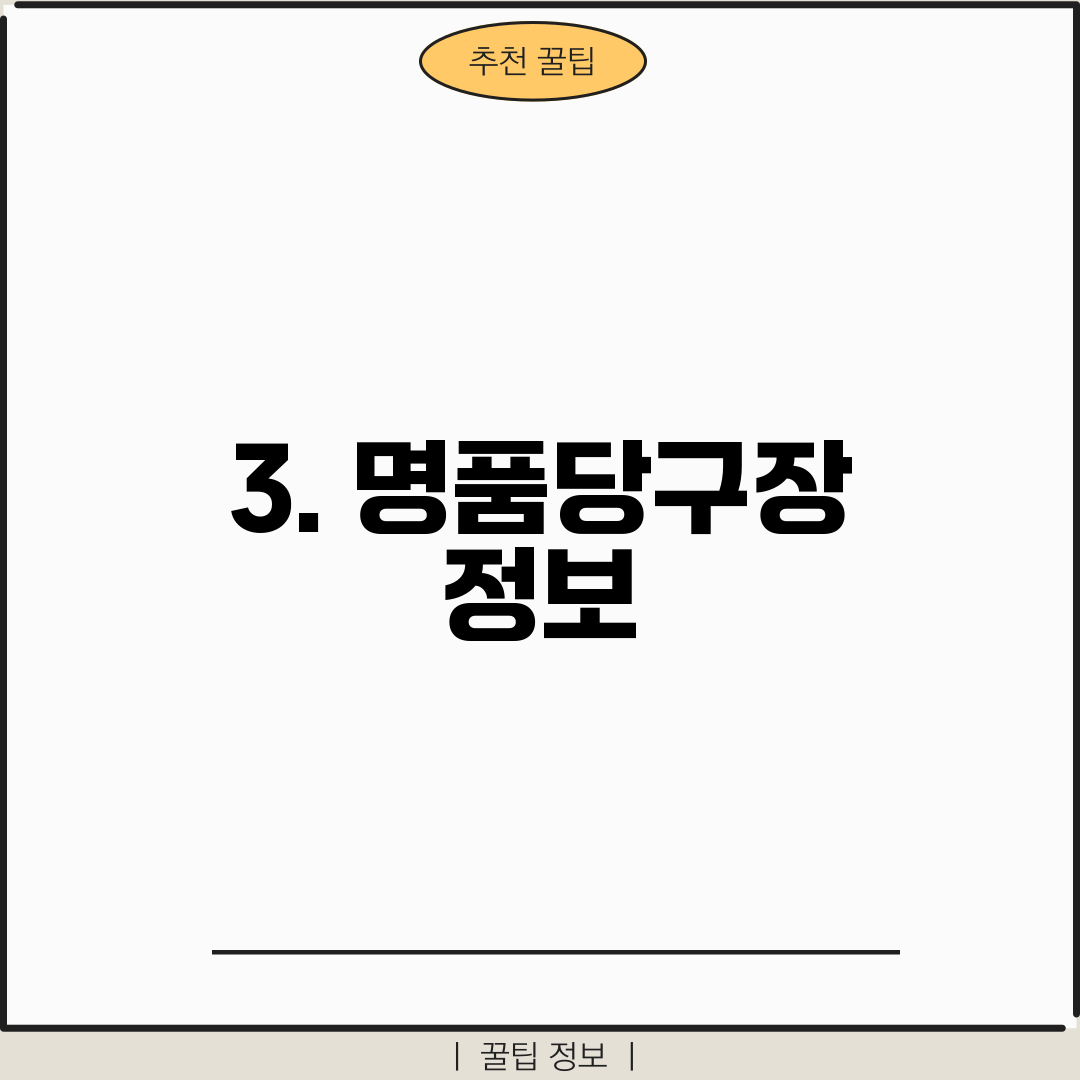 3. 명품당구장 정보