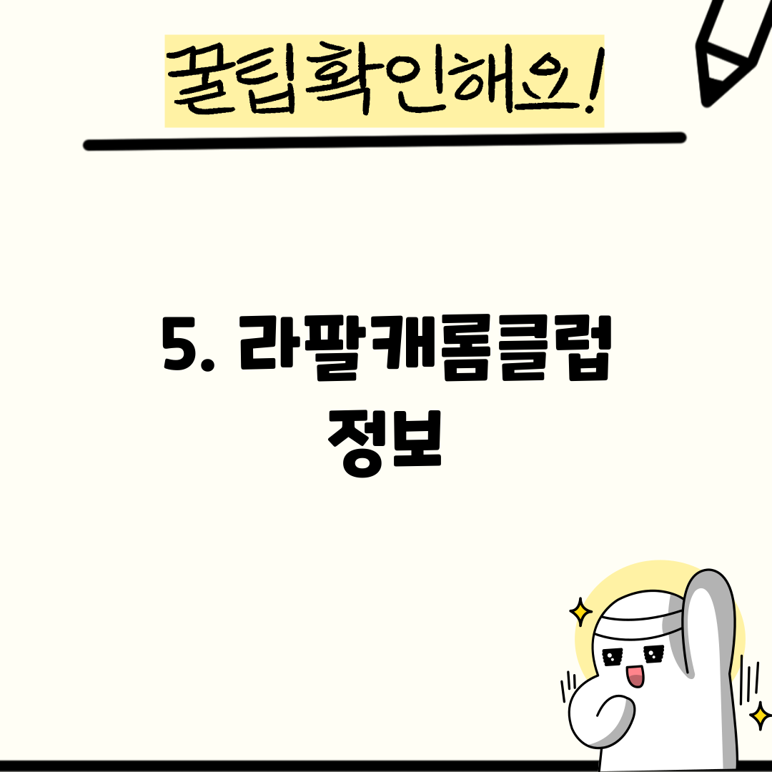 5. 라팔캐롬클럽 정보