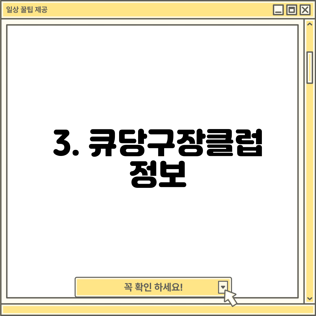 3. 큐당구장클럽 정보