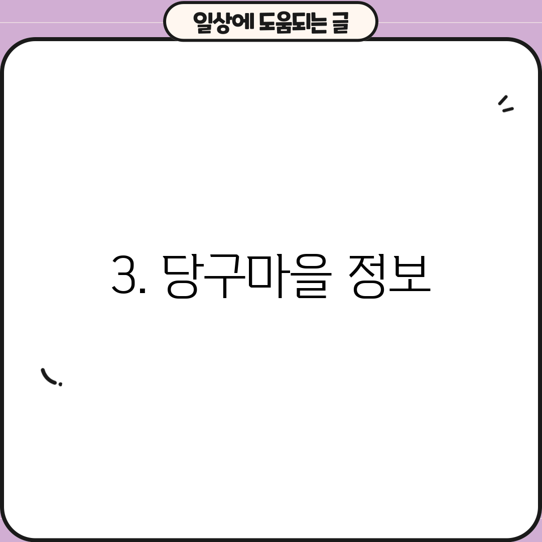 3. 당구마을 정보