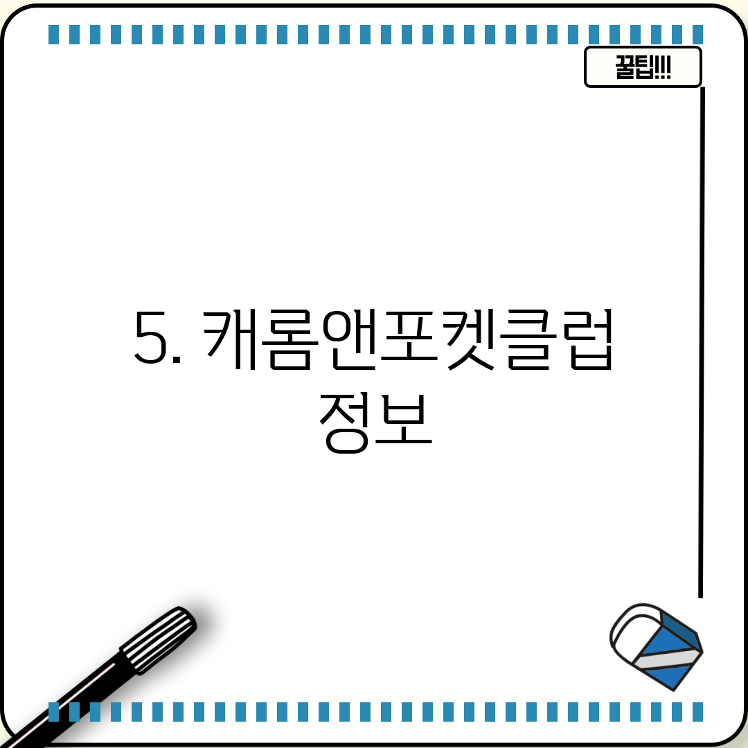 5. 캐롬앤포켓클럽 정보