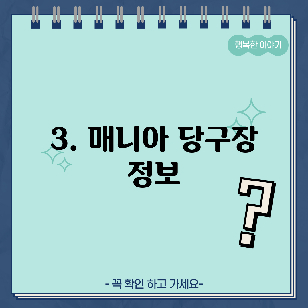 3. 매니아 당구장 정보