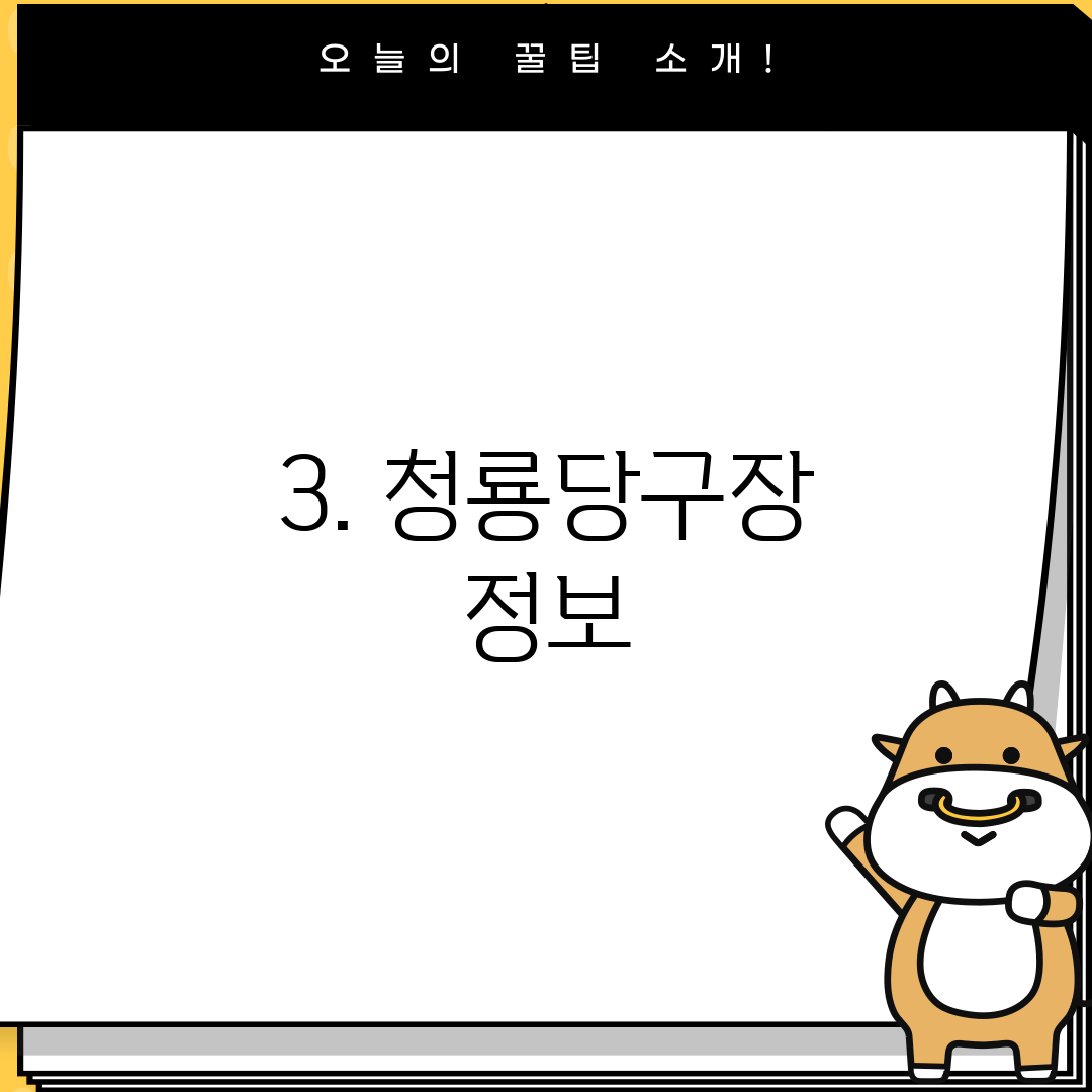 3. 청룡당구장 정보