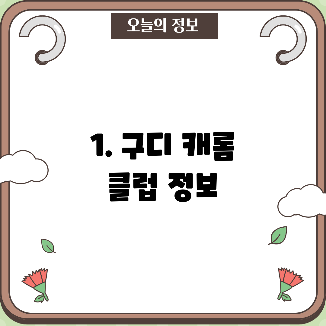 1. 구디 캐롬 클럽 정보