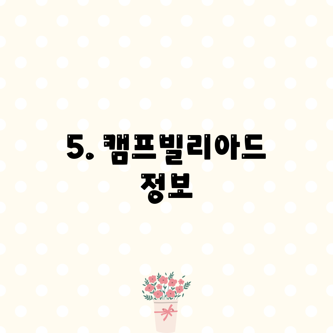 5. 캠프빌리아드 정보