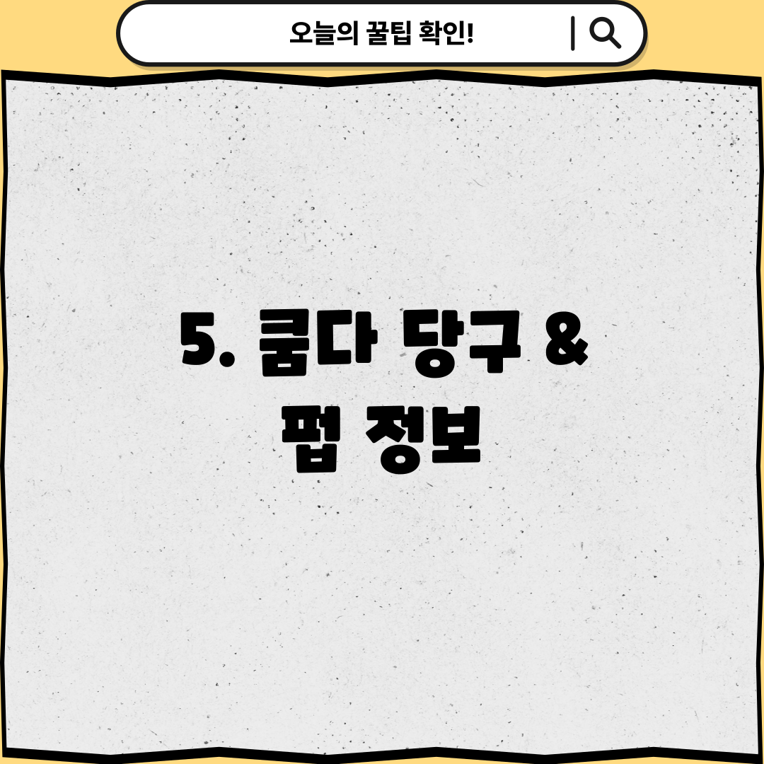 5. 쿰다 당구 & 펍 정보