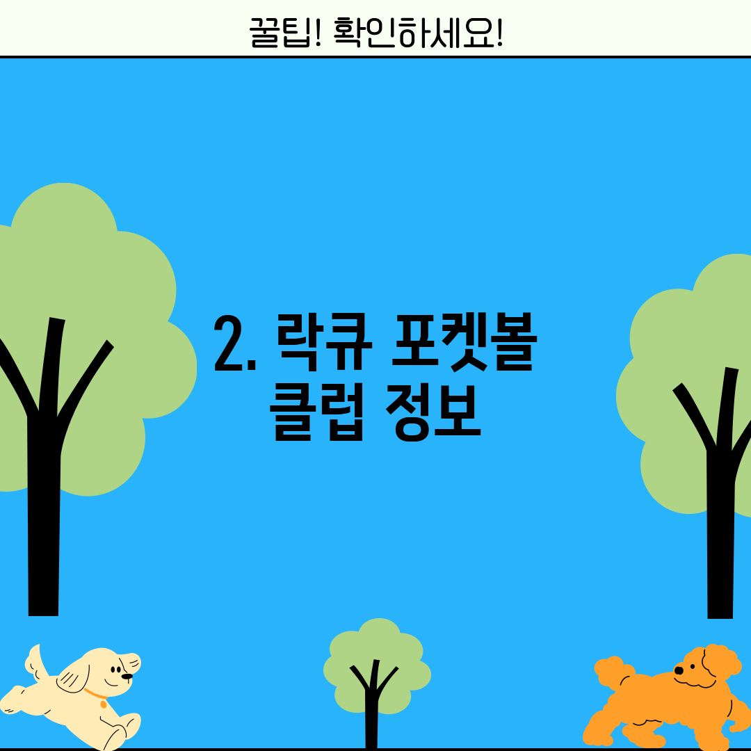 2. 락큐 포켓볼 클럽 정보