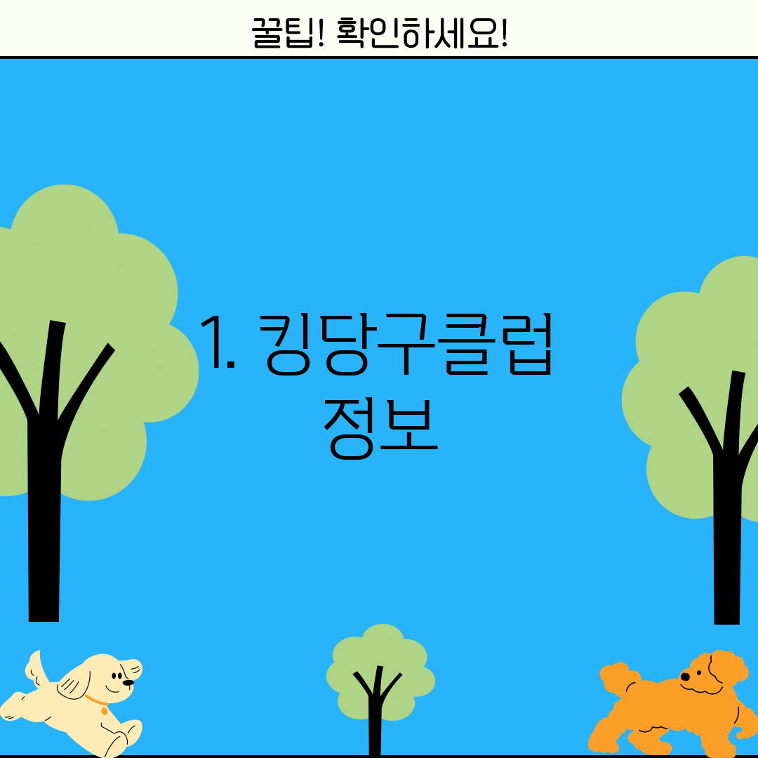 1. 킹당구클럽 정보