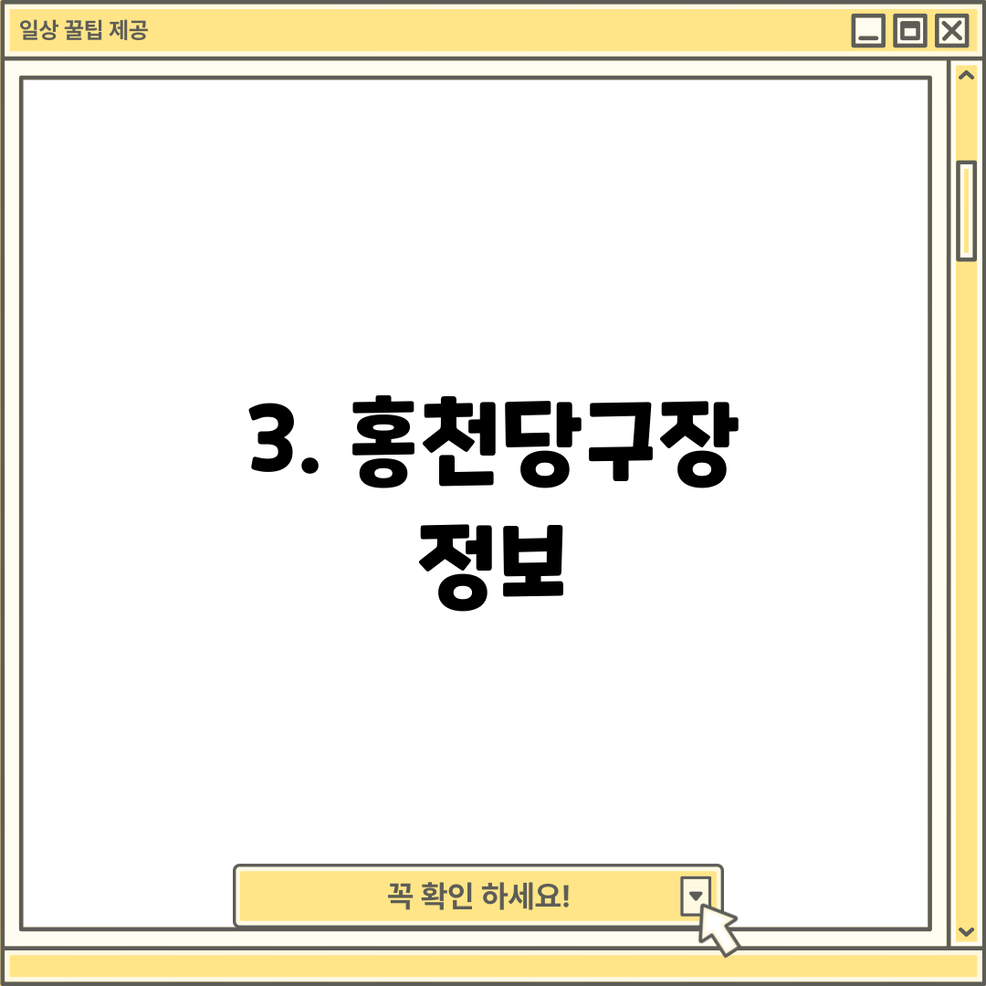 3. 홍천당구장 정보