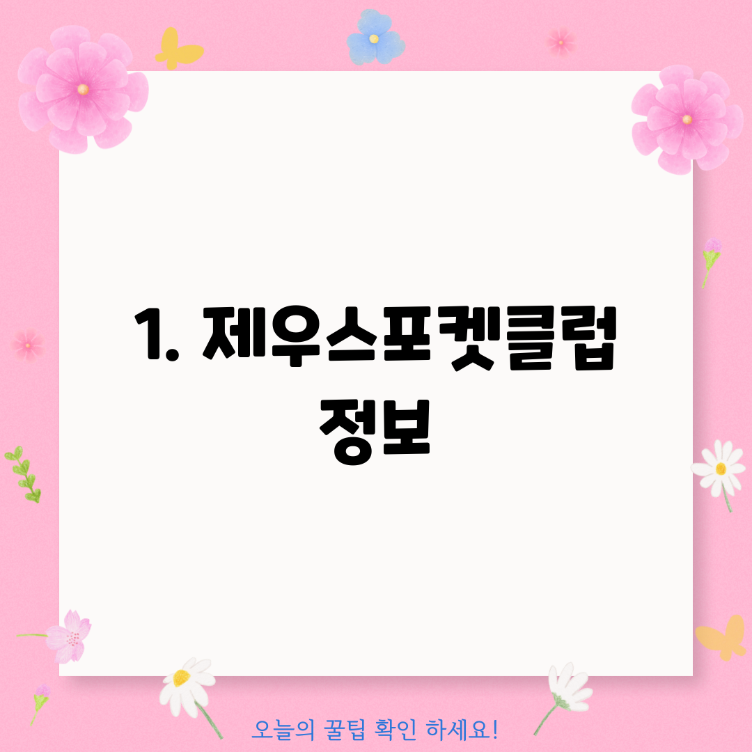 1. 제우스포켓클럽 정보