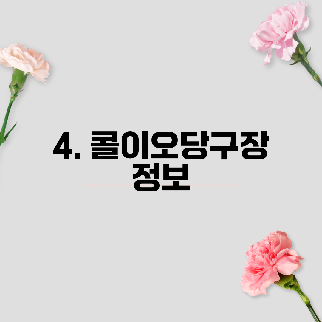 4. 콜이오당구장 정보