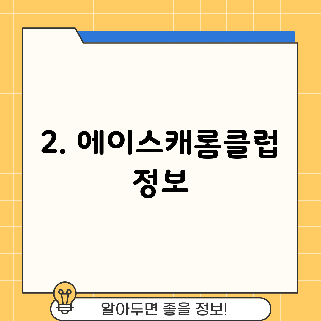 2. 에이스캐롬클럽 정보