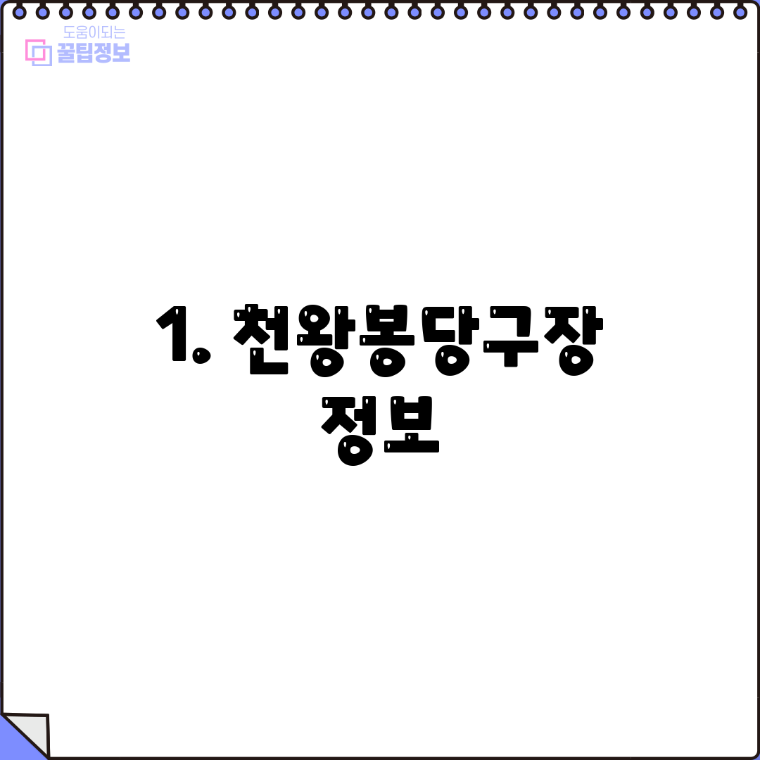 1. 천왕봉당구장 정보
