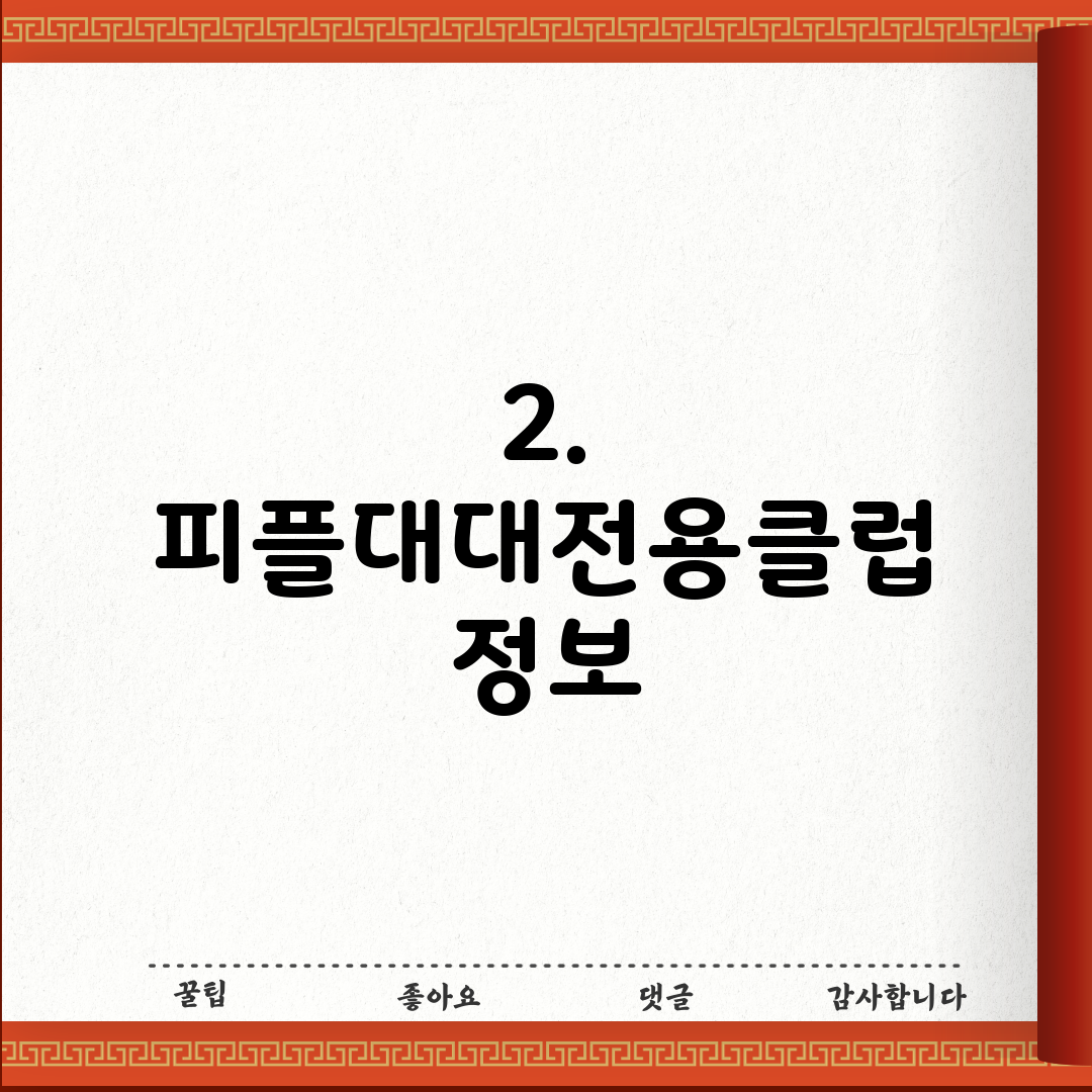 2. 피플대대전용클럽 정보