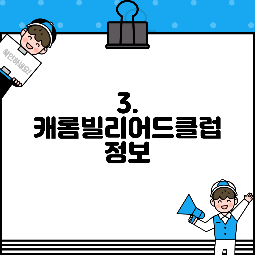 3. 캐롬빌리어드클럽 정보
