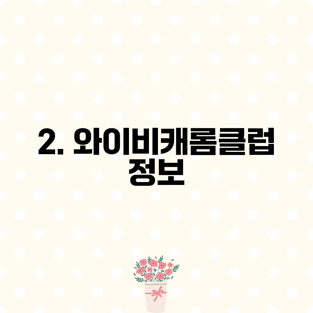 2. 와이비캐롬클럽 정보