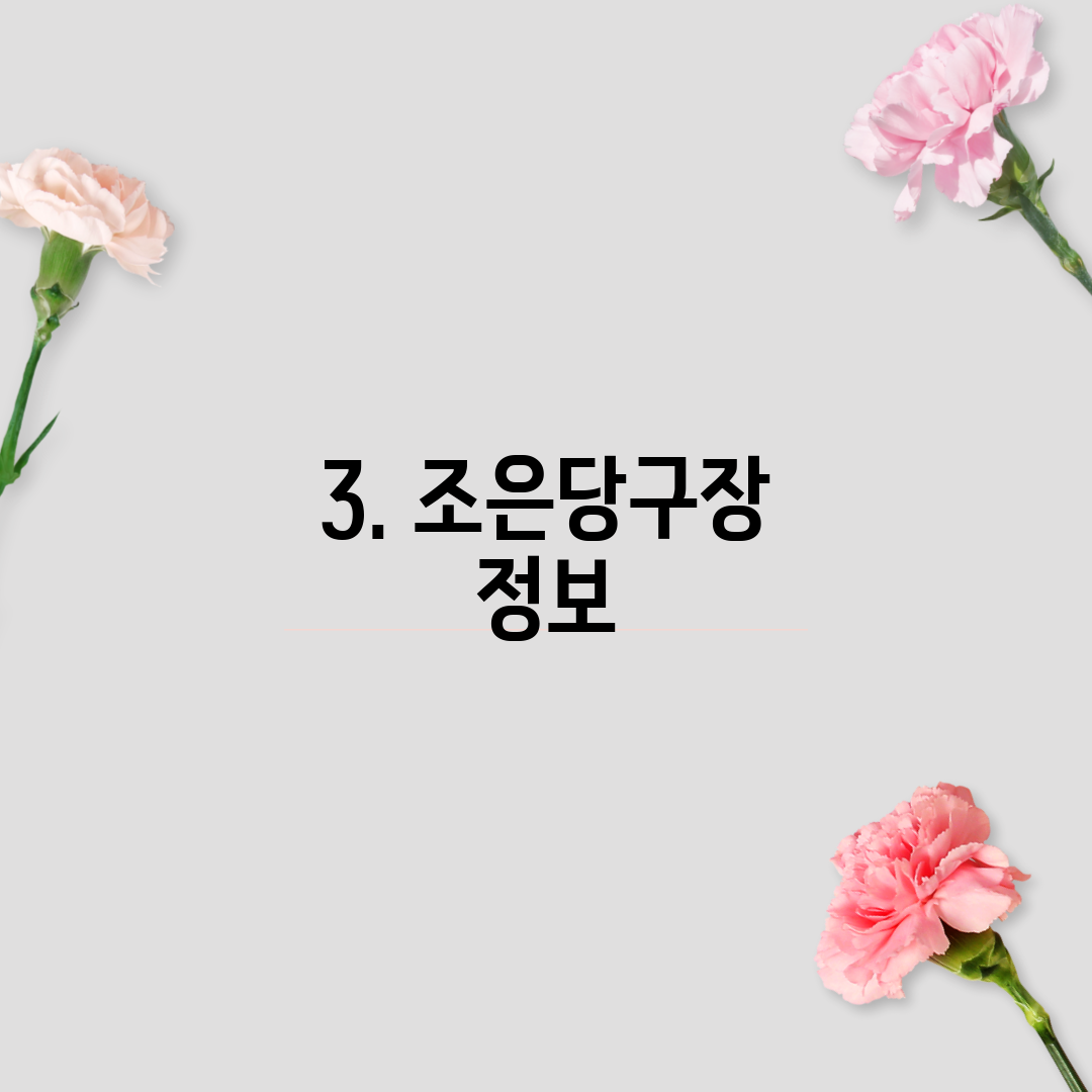 3. 조은당구장 정보