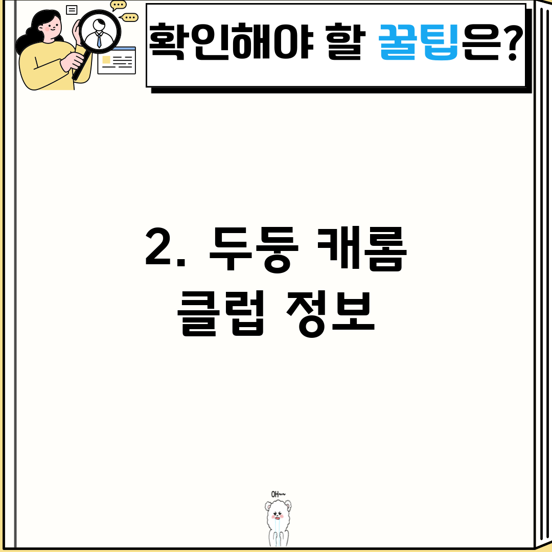 2. 두둥 캐롬 클럽 정보