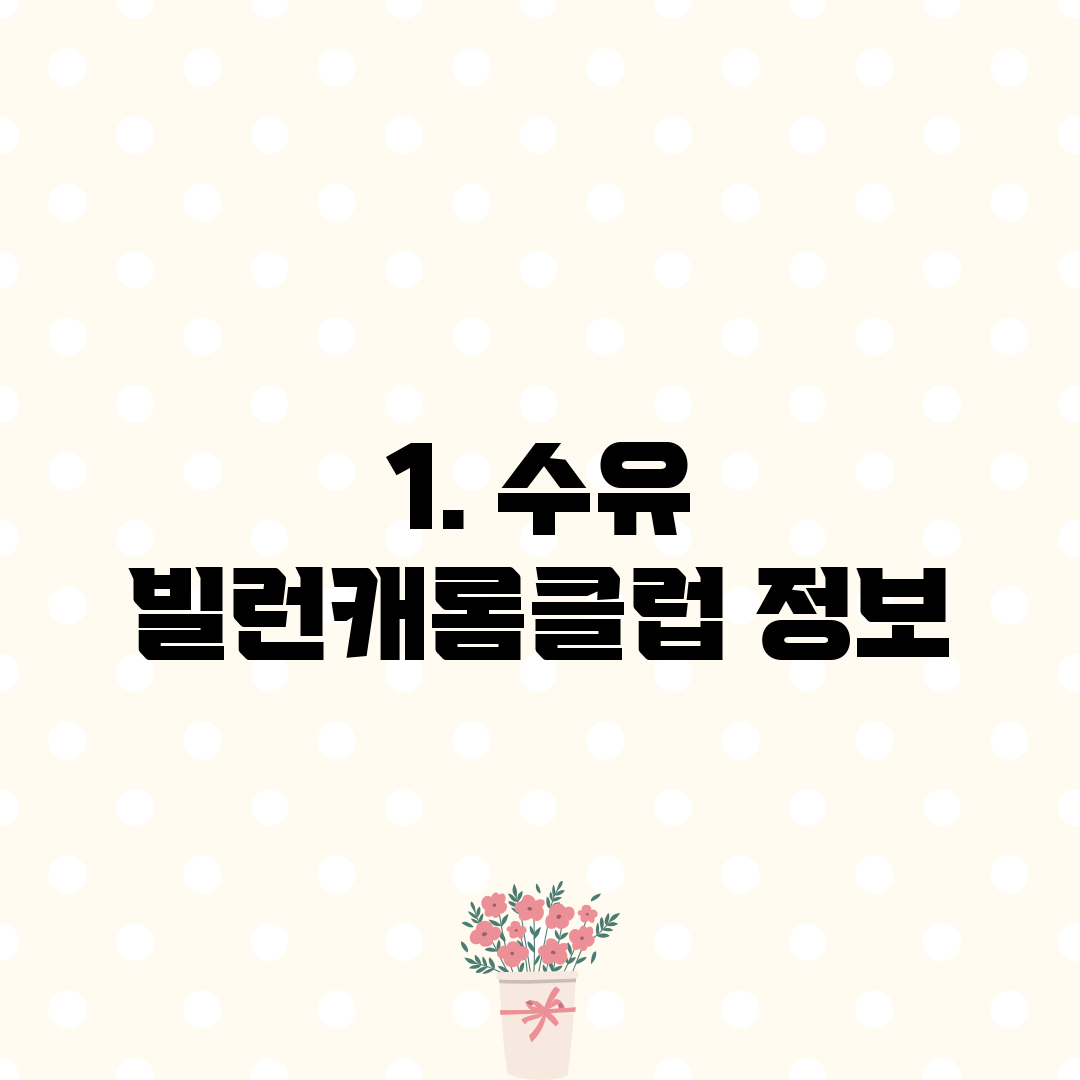 1. 수유 빌런캐롬클럽 정보