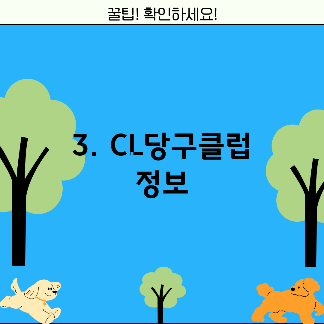 3. CL당구클럽 정보