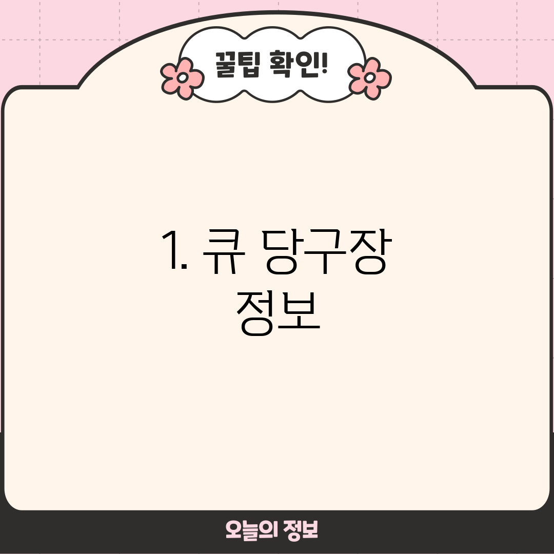 1. 큐 당구장 정보