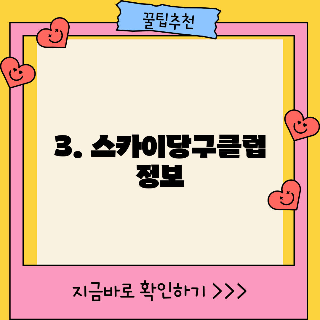 3. 스카이당구클럽 정보