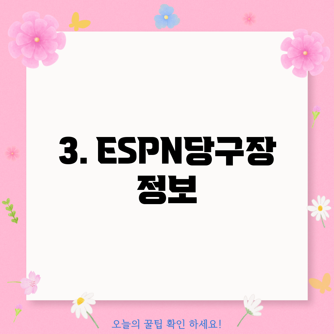 3. ESPN당구장 정보
