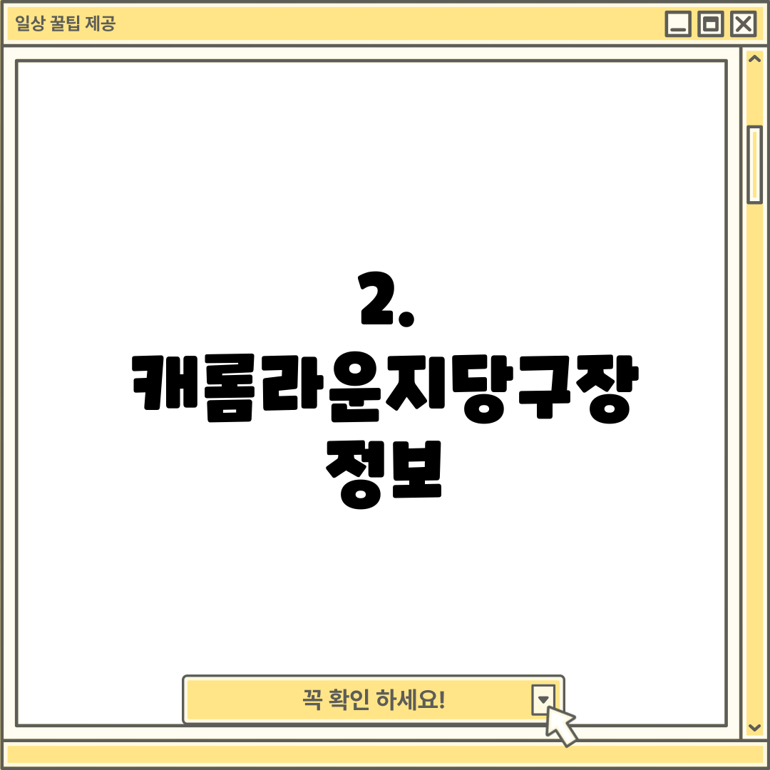 2. 캐롬라운지당구장 정보