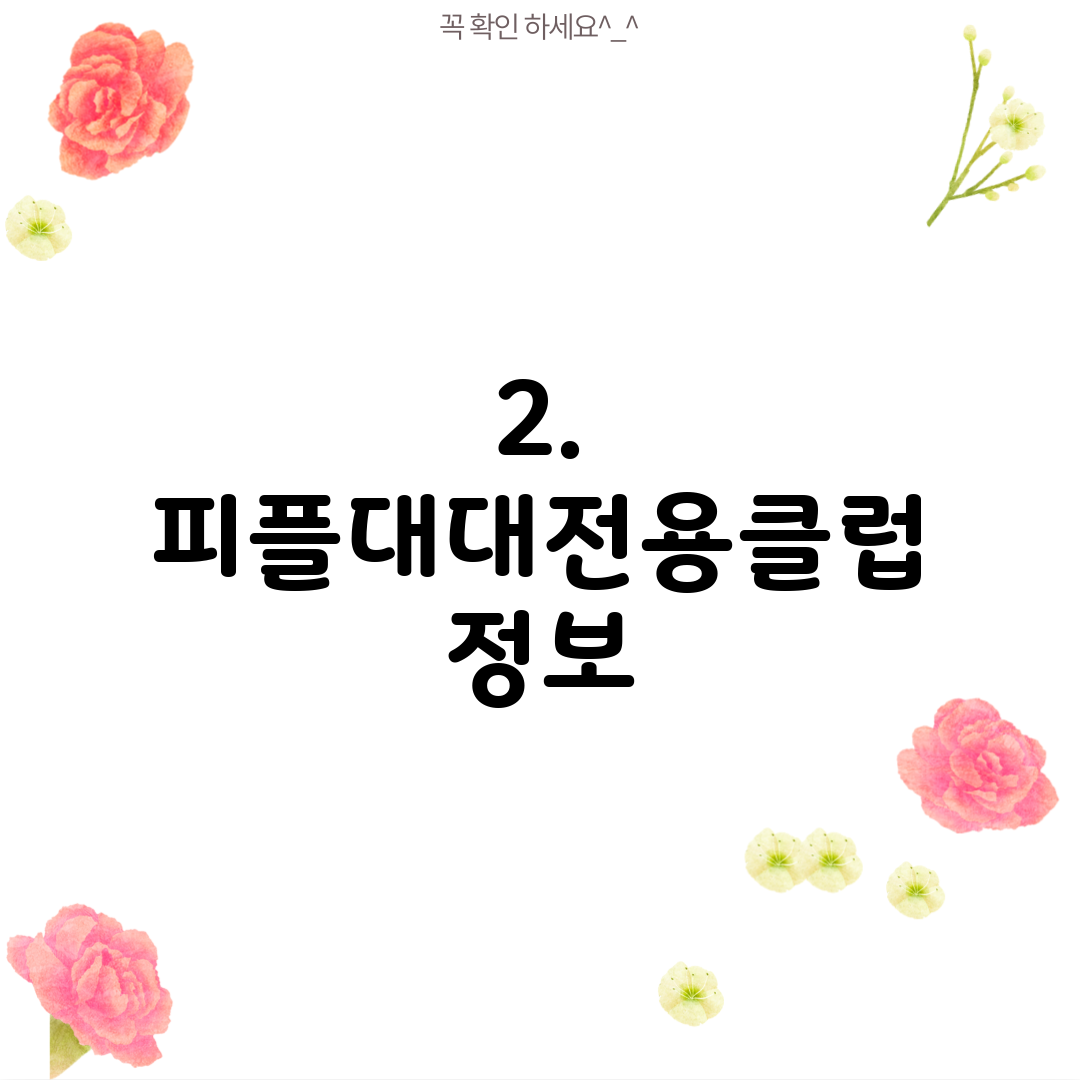 2. 피플대대전용클럽 정보