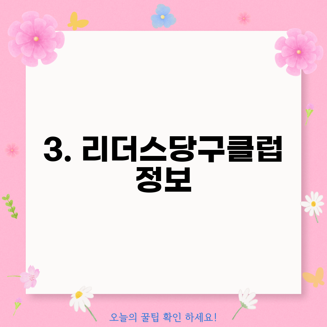 3. 리더스당구클럽 정보