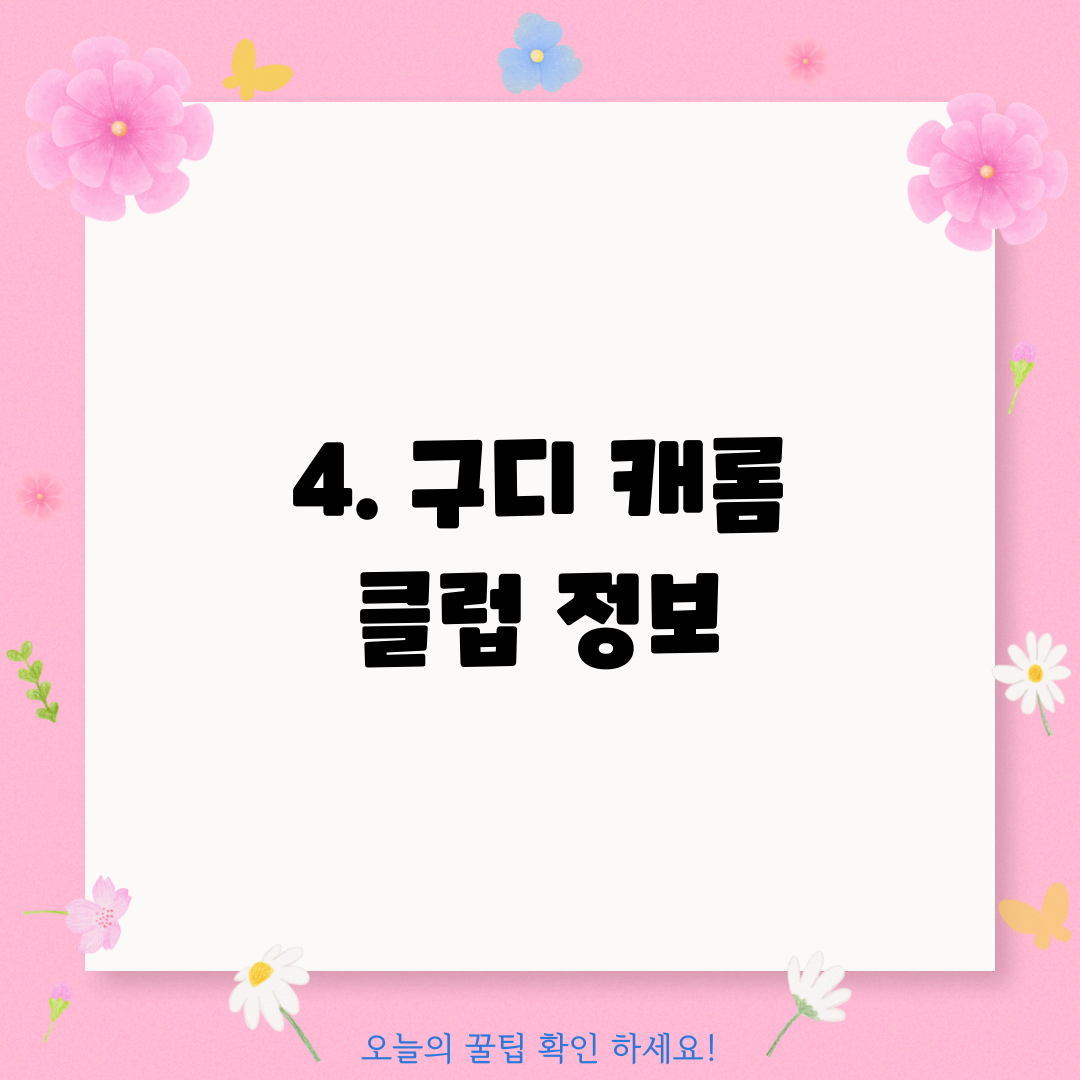 4. 구디 캐롬 클럽 정보
