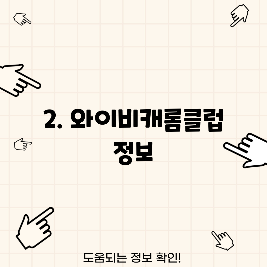 2. 와이비캐롬클럽 정보