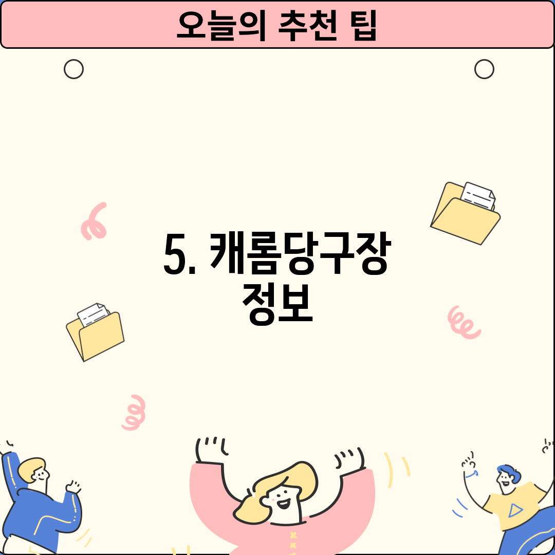 5. 캐롬당구장 정보