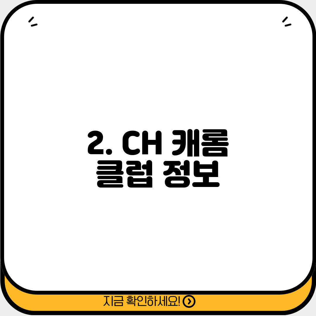 2. CH 캐롬 클럽 정보