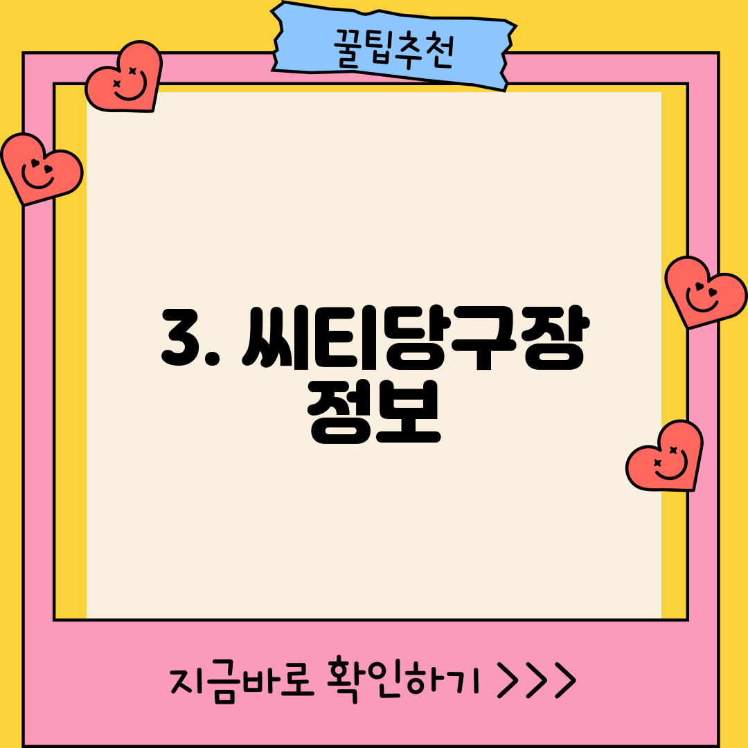 3. 씨티당구장 정보
