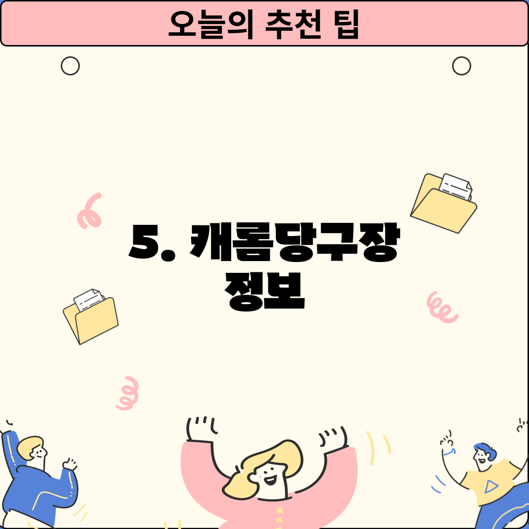 5. 캐롬당구장 정보
