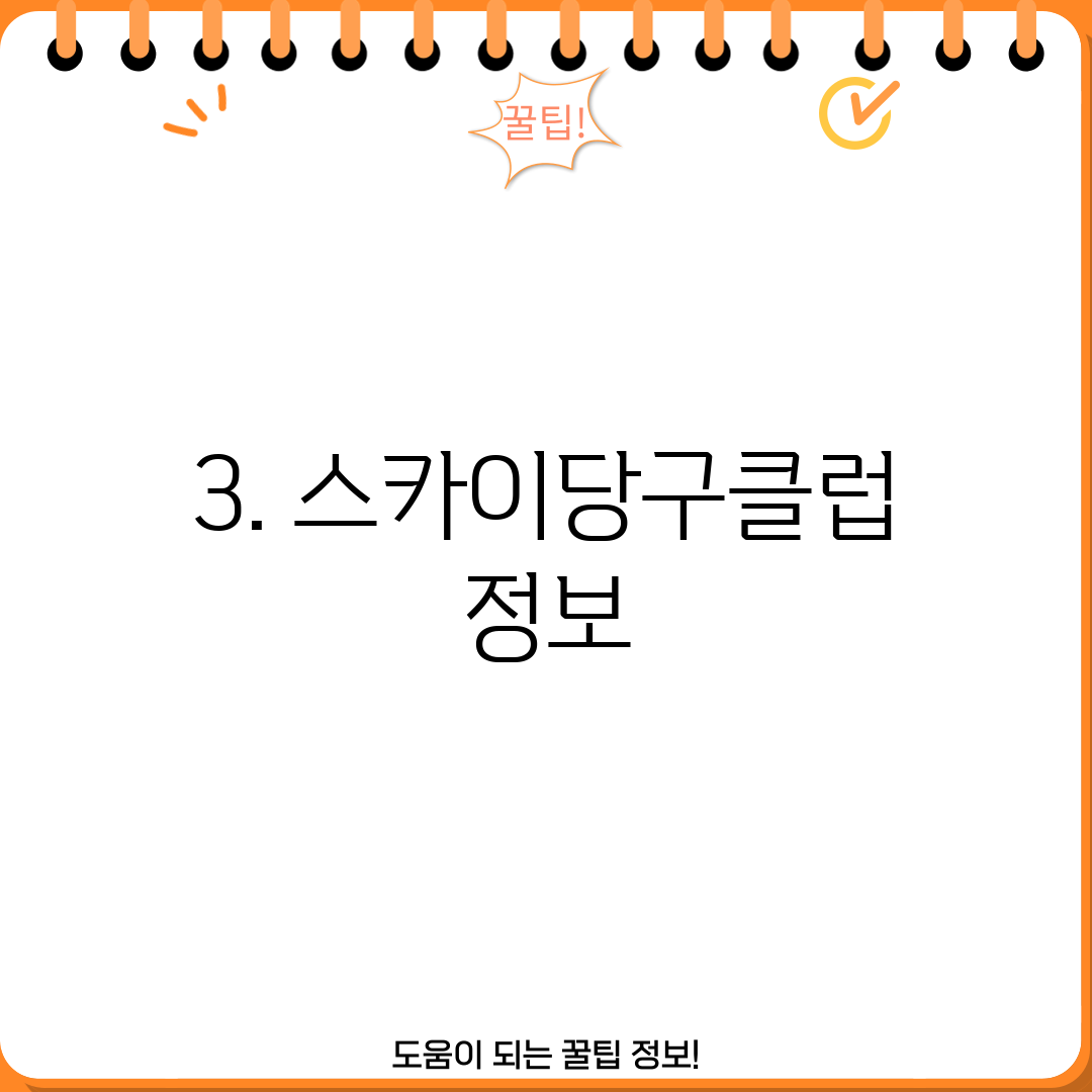 3. 스카이당구클럽 정보